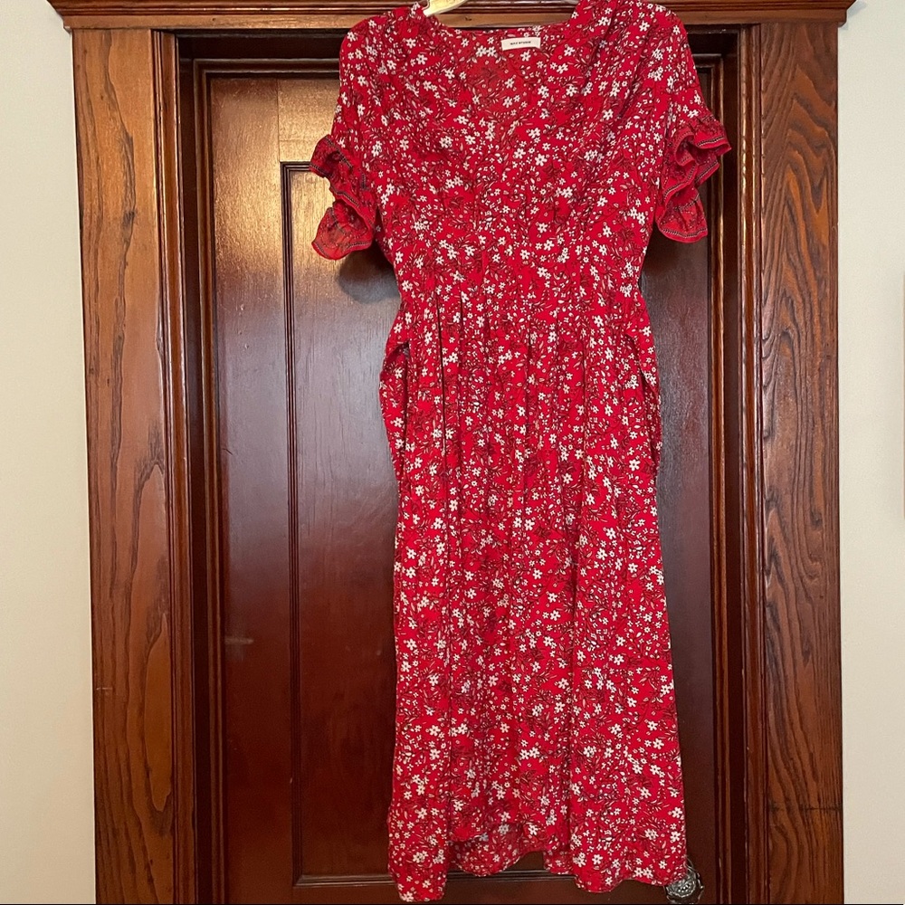 Red floral dress!
